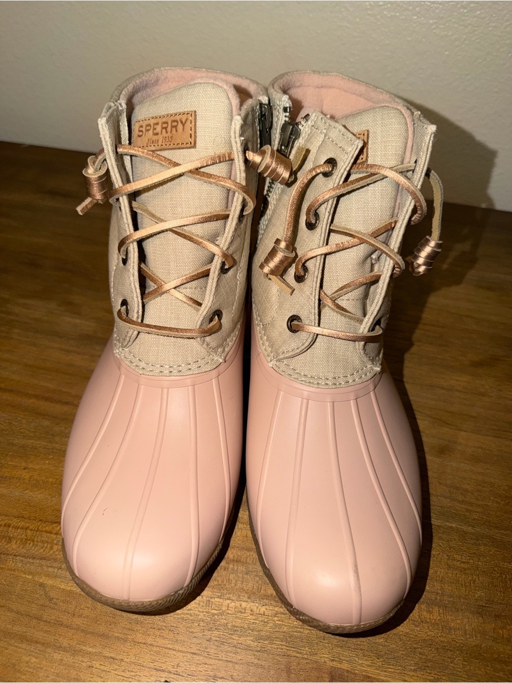 Sperry Women's Blush Pink Duck Boots Ankle Booties